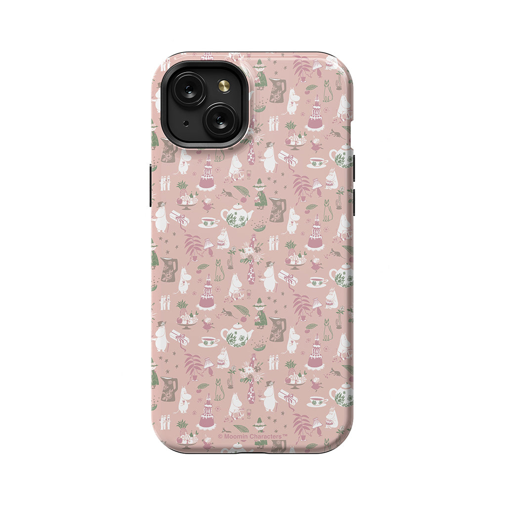 Moomin Family Tea Party Pink Apple iPhone Tough Case