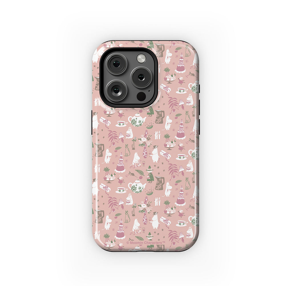Moomin Family Tea Party Pink Apple iPhone Tough Case