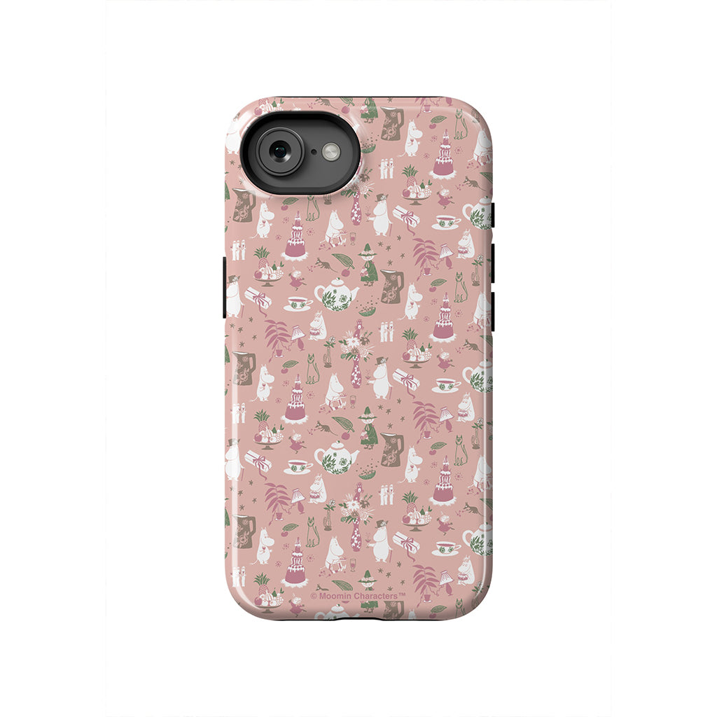 Moomin Family Tea Party Pink Apple iPhone Tough Case