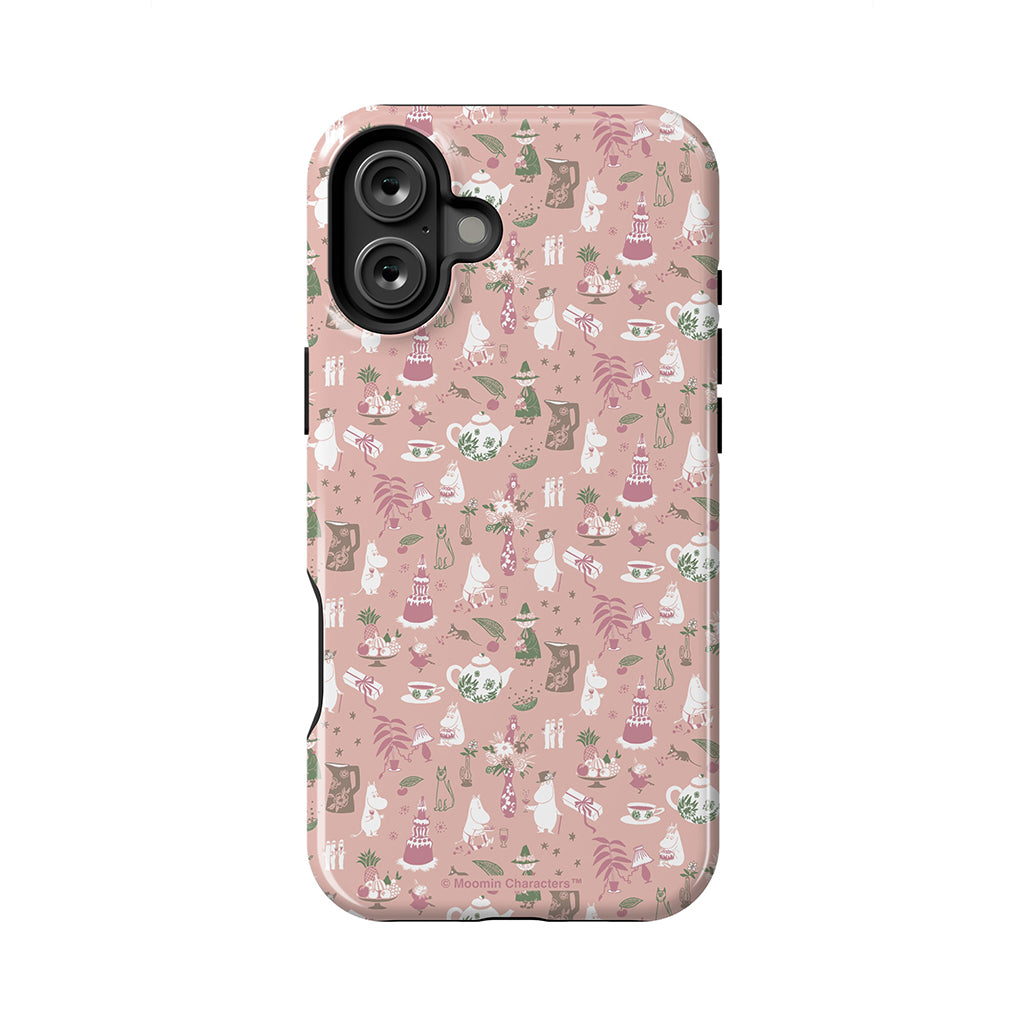 Moomin Family Tea Party Pink Apple iPhone Tough Case