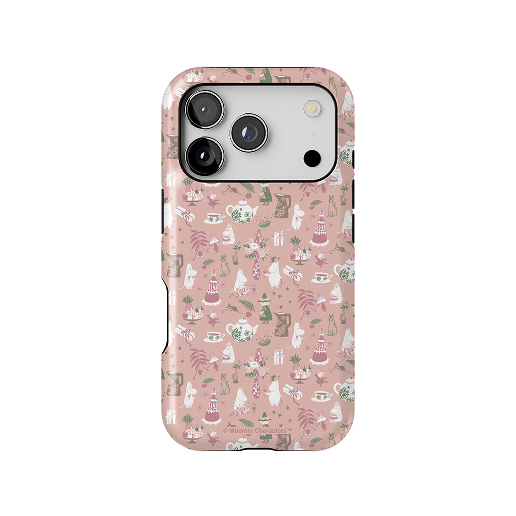 Moomin Family Tea Party Pink Apple iPhone Tough Case