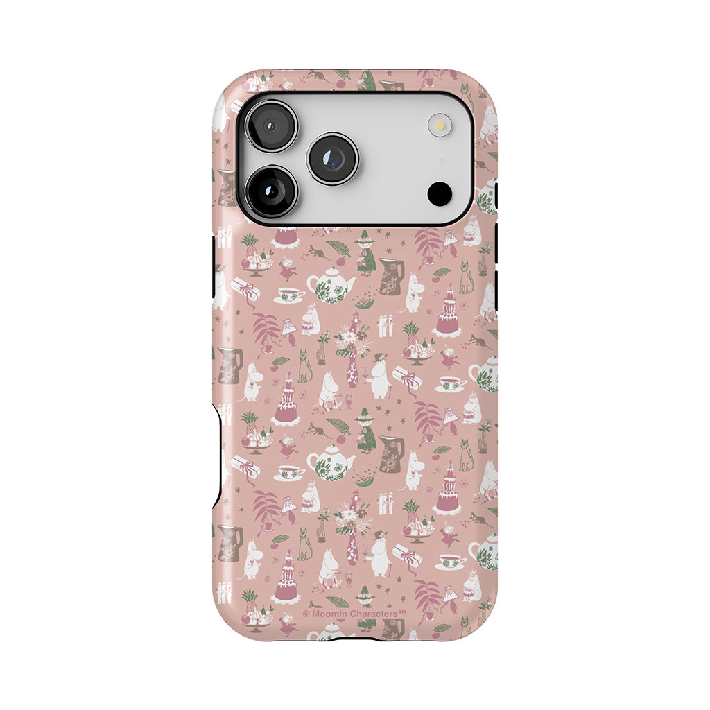 Moomin Family Tea Party Pink Apple iPhone Tough Case