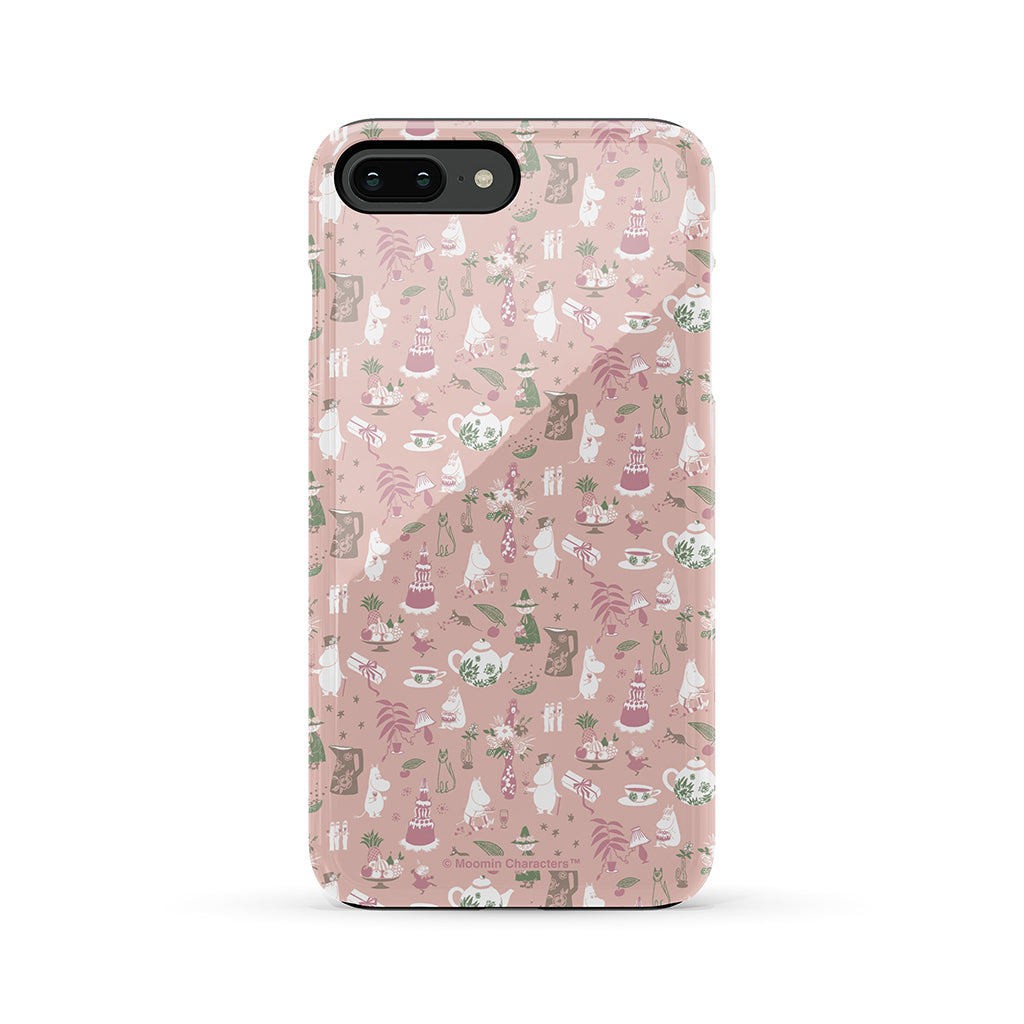 Moomin Family Tea Party Pink Apple iPhone Tough Case