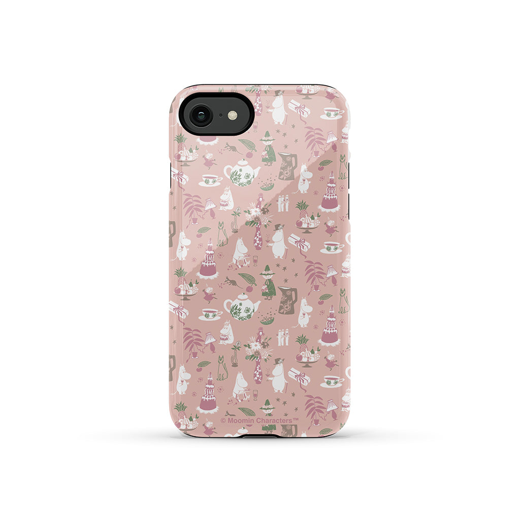 Moomin Family Tea Party Pink Apple iPhone Tough Case