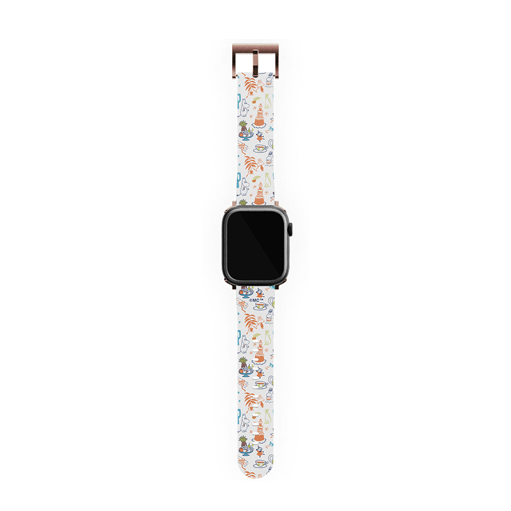 Moomin Family Tea Party White Apple Watch Band