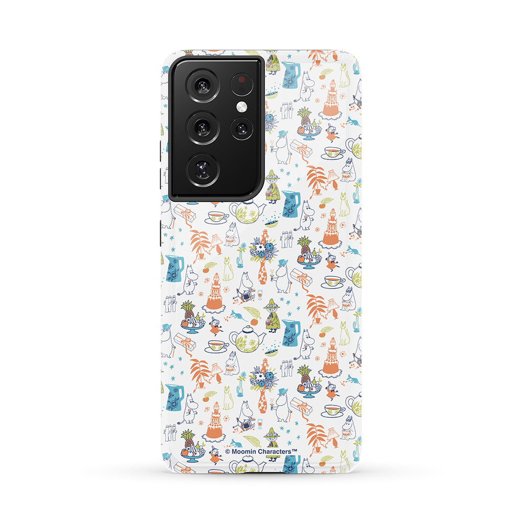 Moomin Family Tea Party White Galaxy Tough Case