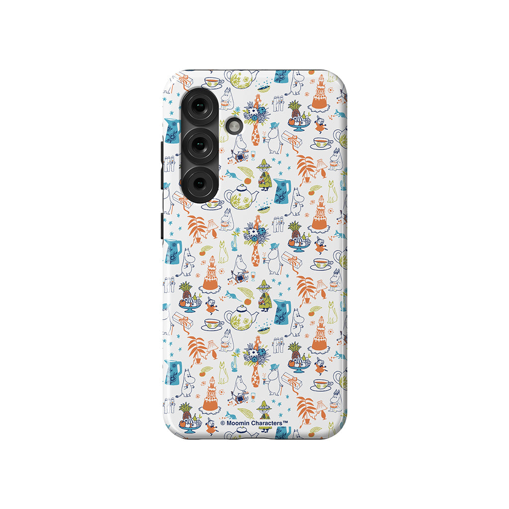 Moomin Family Tea Party White Galaxy Tough Case - Casestry | Moomin Shop US