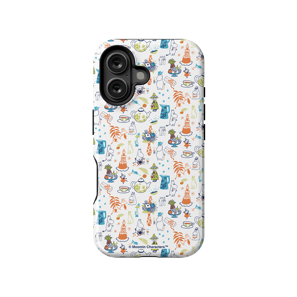 Moomin Family Tea Party White Apple iPhone MagSafe Tough Case - Casestry | Moomin Shop US