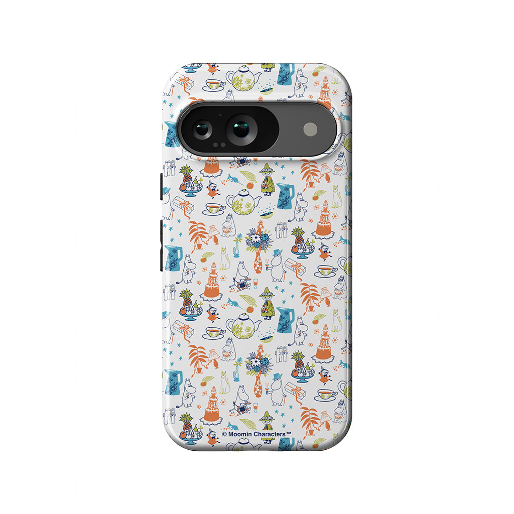 Moomin Family Tea Party White Google Pixel Tough Case - Casestry | Moomin Shop US