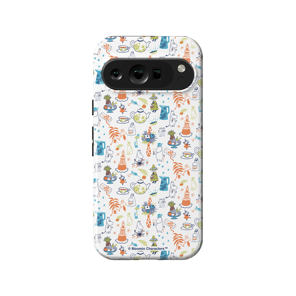 Moomin Family Tea Party White Google Pixel Tough Case
