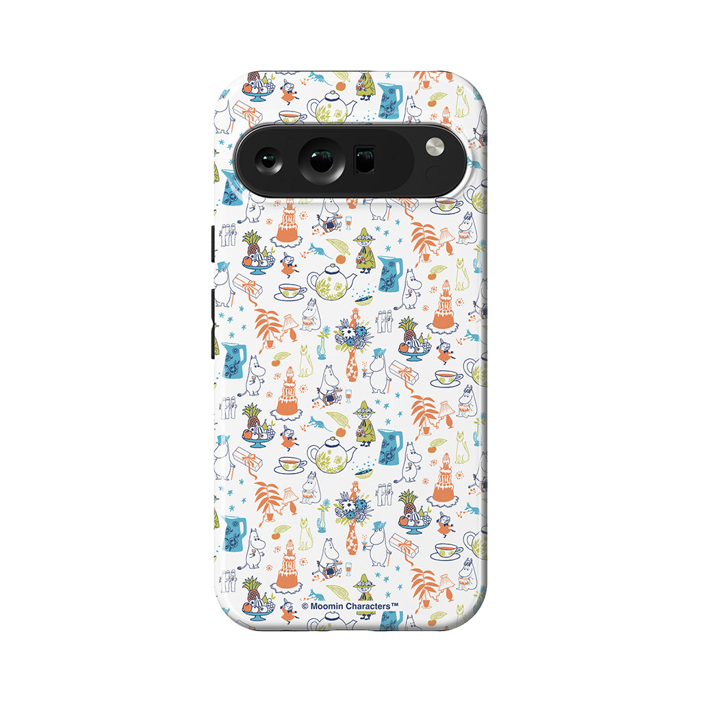 Moomin Family Tea Party White Google Pixel Tough Case