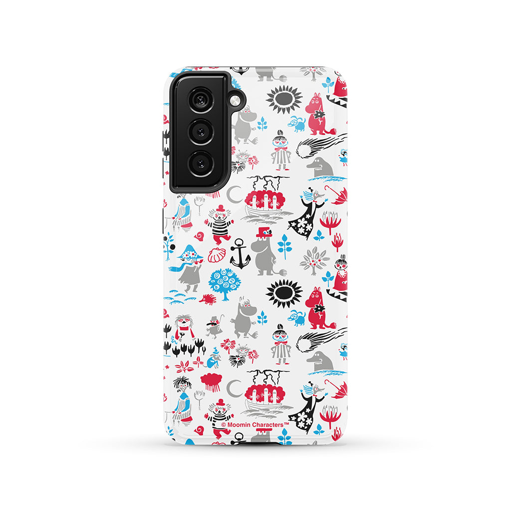Moomins By The Sea Red And Blue Galaxy Tough Case
