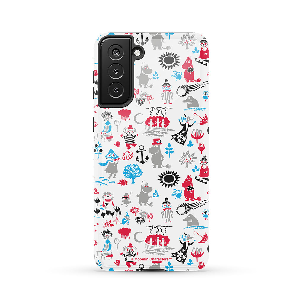 Moomins By The Sea Red And Blue Galaxy Tough Case