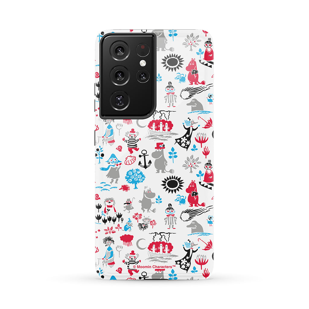 Moomins By The Sea Red And Blue Galaxy Tough Case