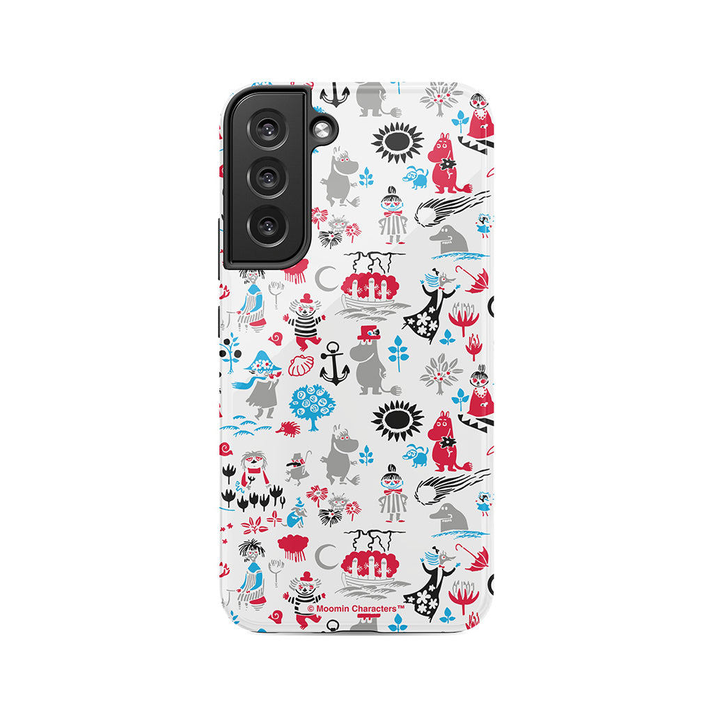 Moomins By The Sea Red And Blue Galaxy Tough Case