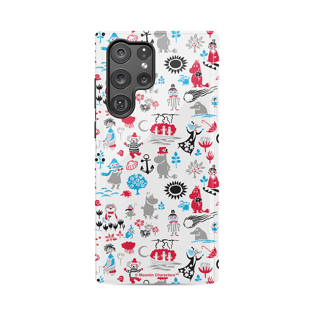 Moomins By The Sea Red And Blue Galaxy Tough Case
