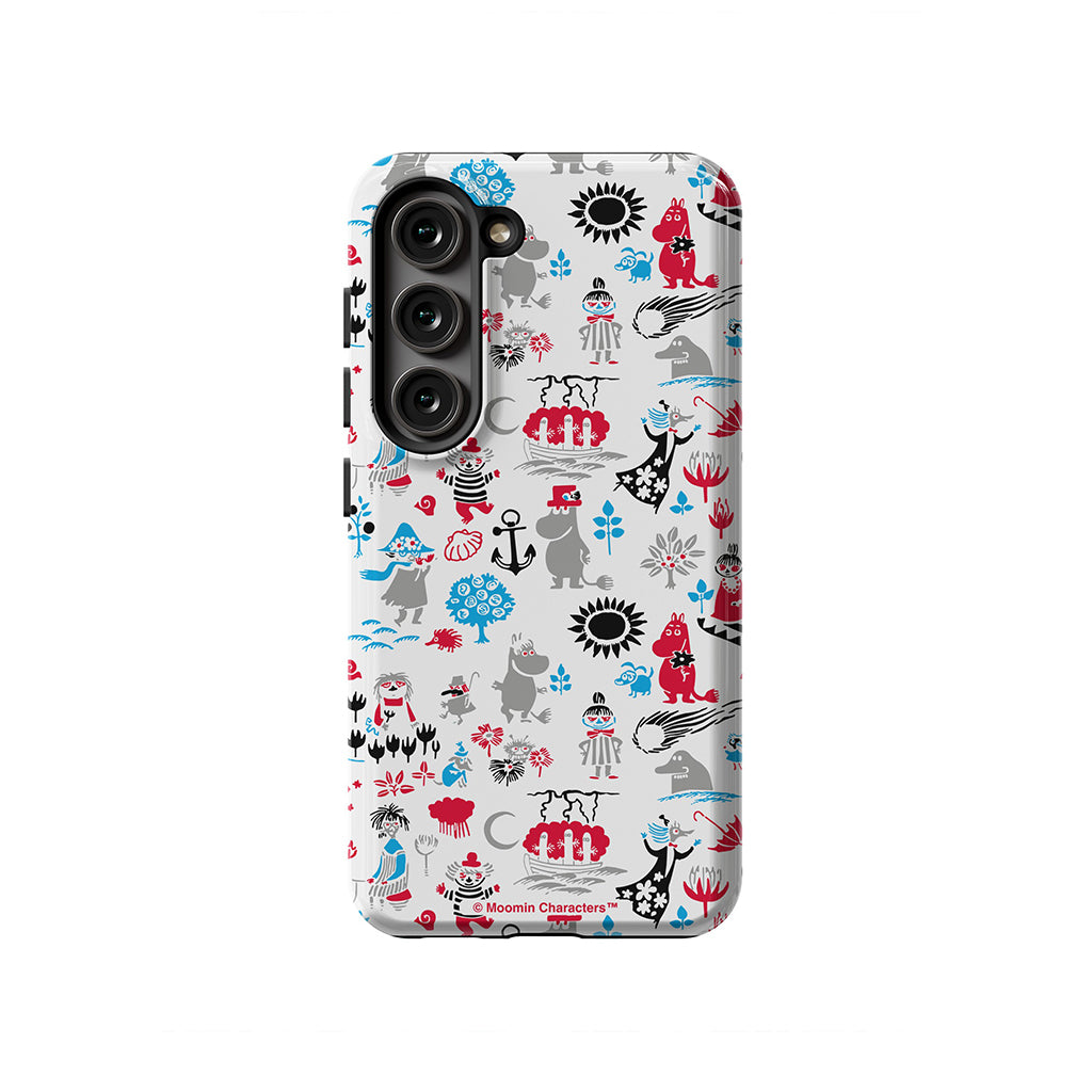 Moomins By The Sea Red And Blue Galaxy Tough Case