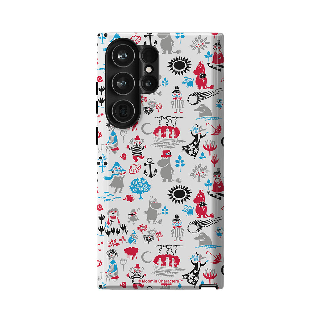 Moomins By The Sea Red And Blue Galaxy Tough Case
