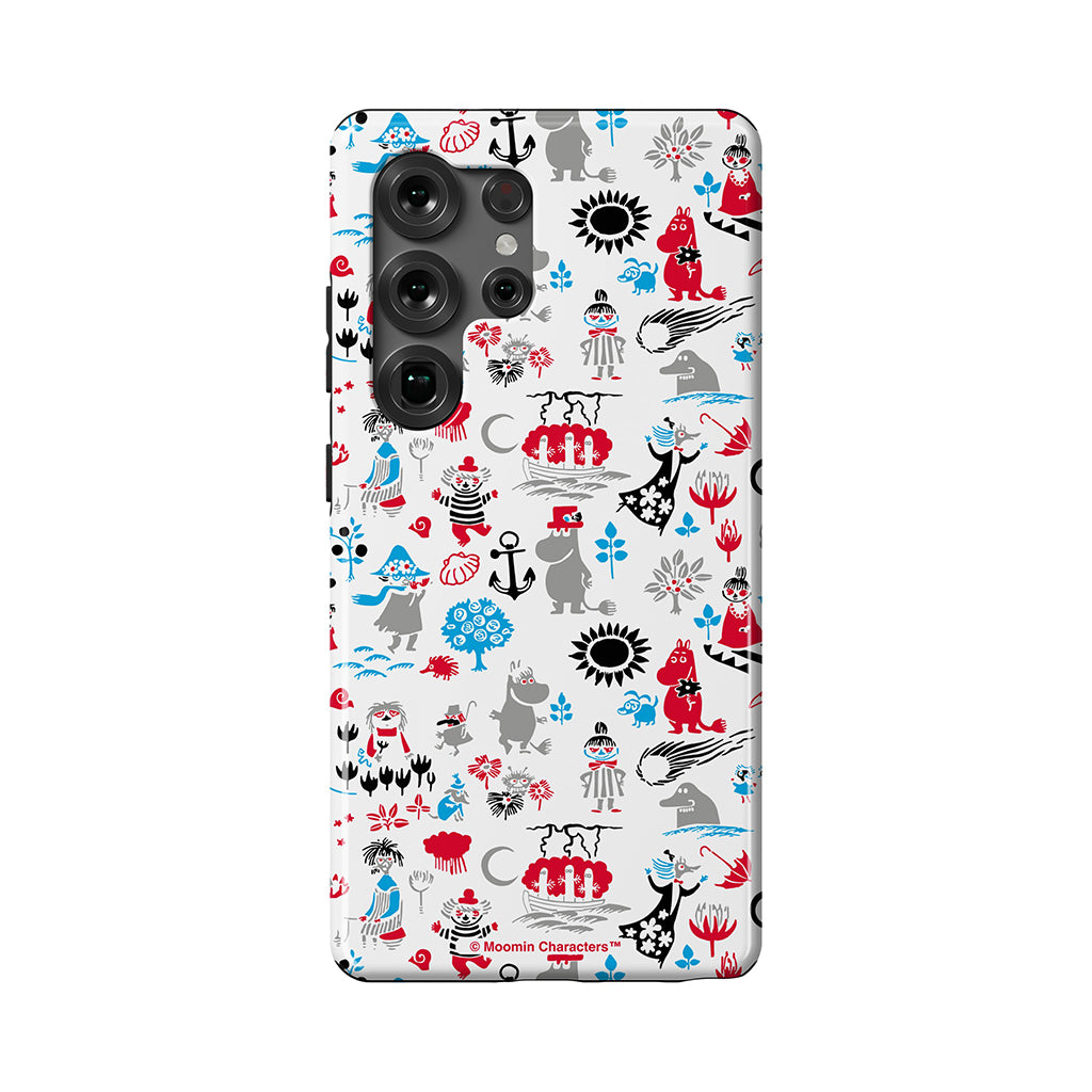 Moomins By The Sea Red And Blue Galaxy Tough Case