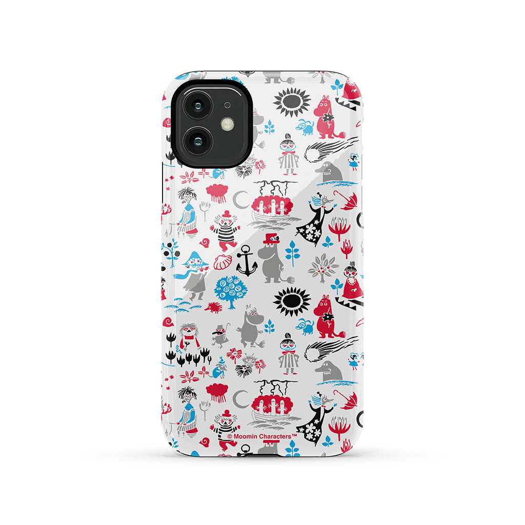 Moomins By The Sea Red And Blue Apple iPhone Tough Case