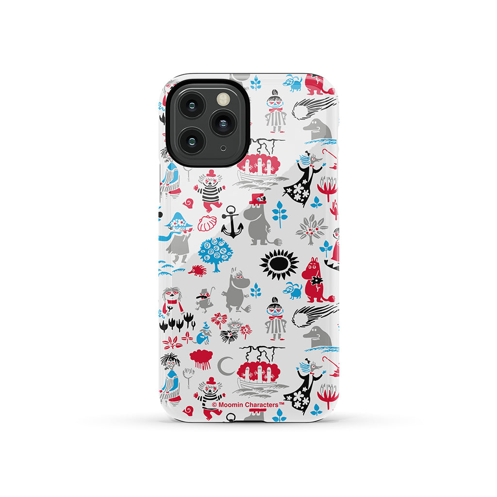 Moomins By The Sea Red And Blue Apple iPhone Tough Case