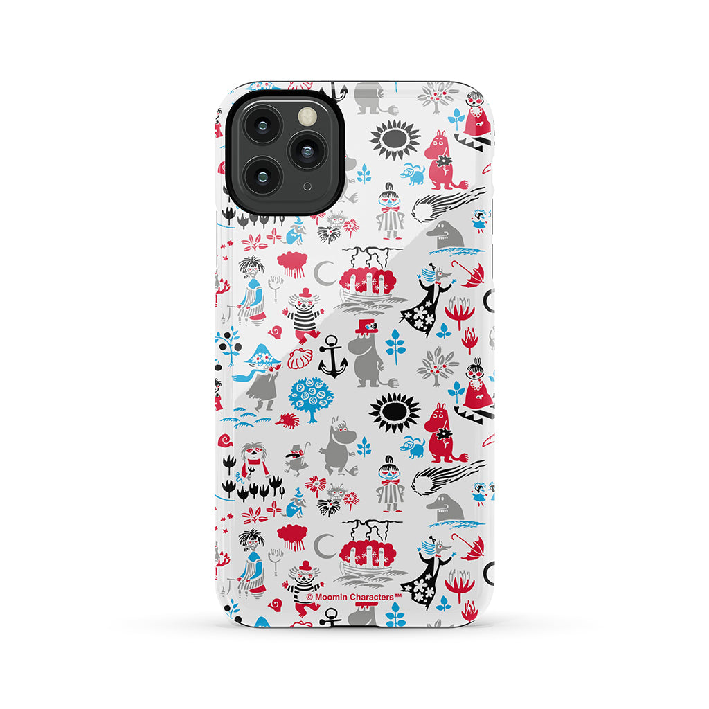 Moomins By The Sea Red And Blue Apple iPhone Tough Case