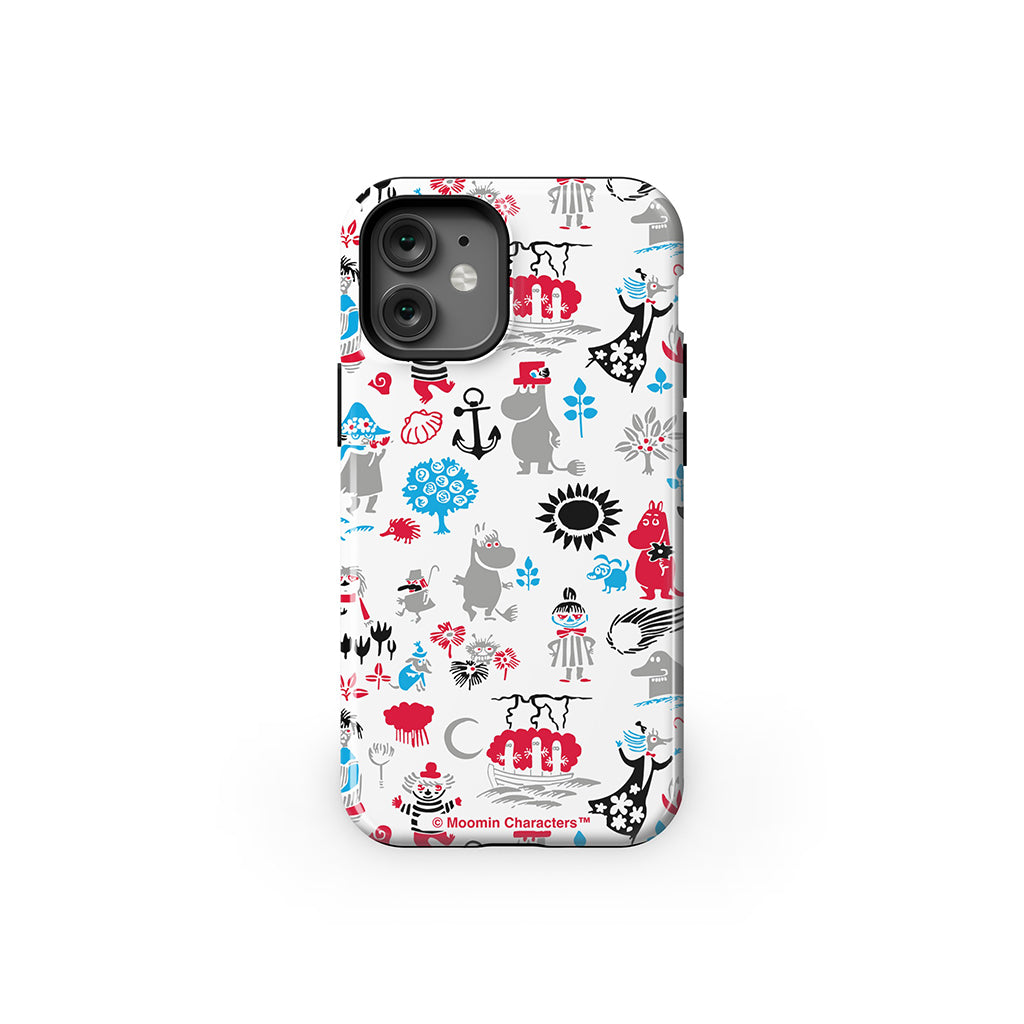 Moomins By The Sea Red And Blue Apple iPhone Tough Case
