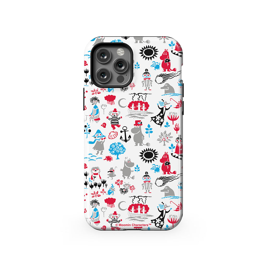 Moomins By The Sea Red And Blue Apple iPhone Tough Case