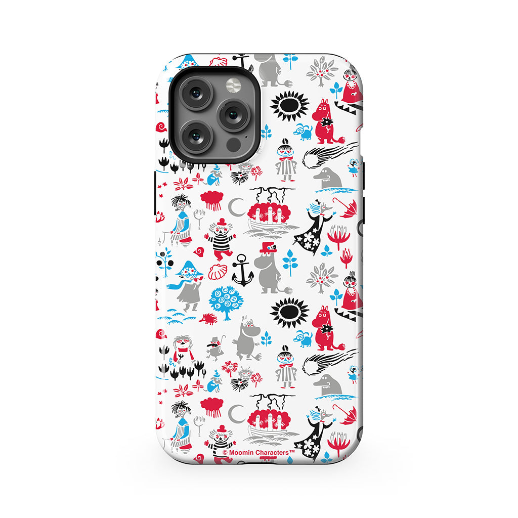 Moomins By The Sea Red And Blue Apple iPhone Tough Case