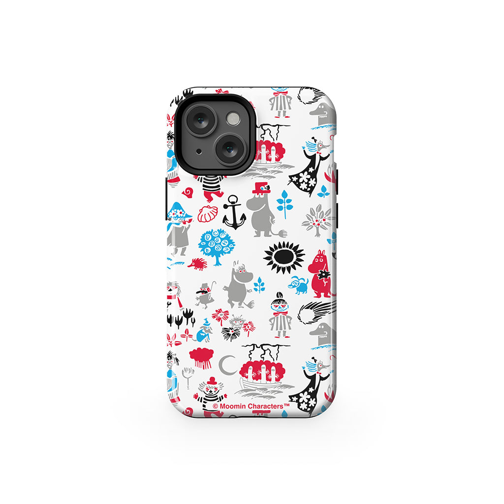 Moomins By The Sea Red And Blue Apple iPhone Tough Case