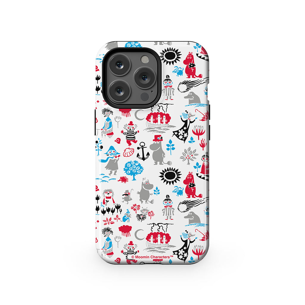 Moomins By The Sea Red And Blue Apple iPhone Tough Case