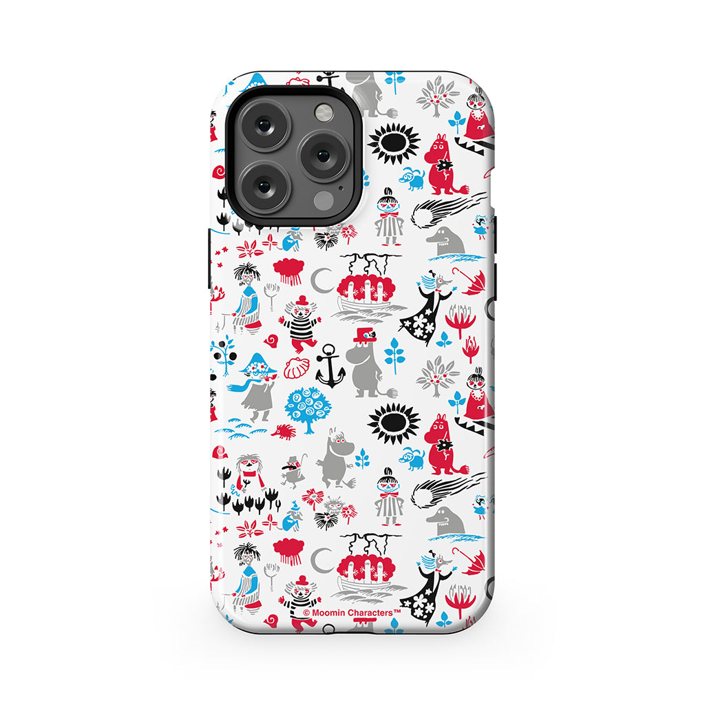 Moomins By The Sea Red And Blue Apple iPhone Tough Case