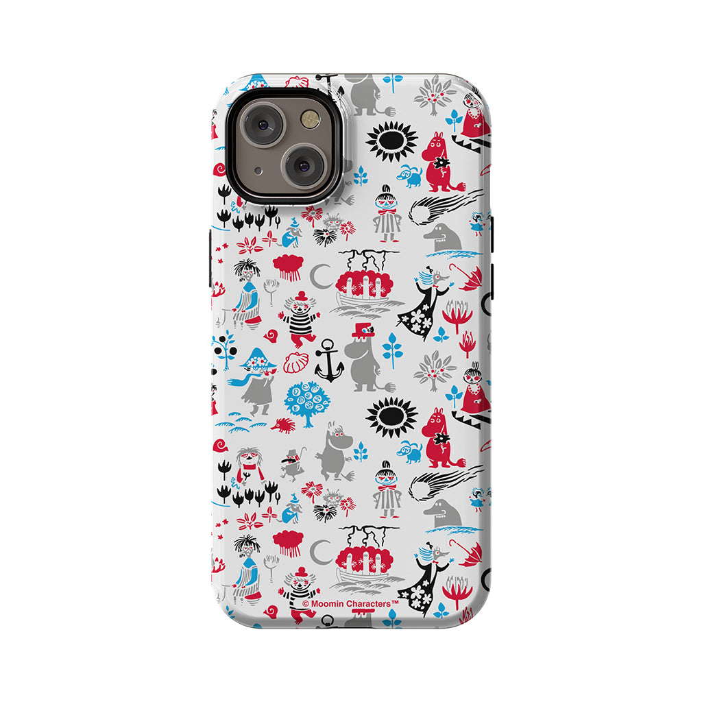 Moomins By The Sea Red And Blue Apple iPhone Tough Case