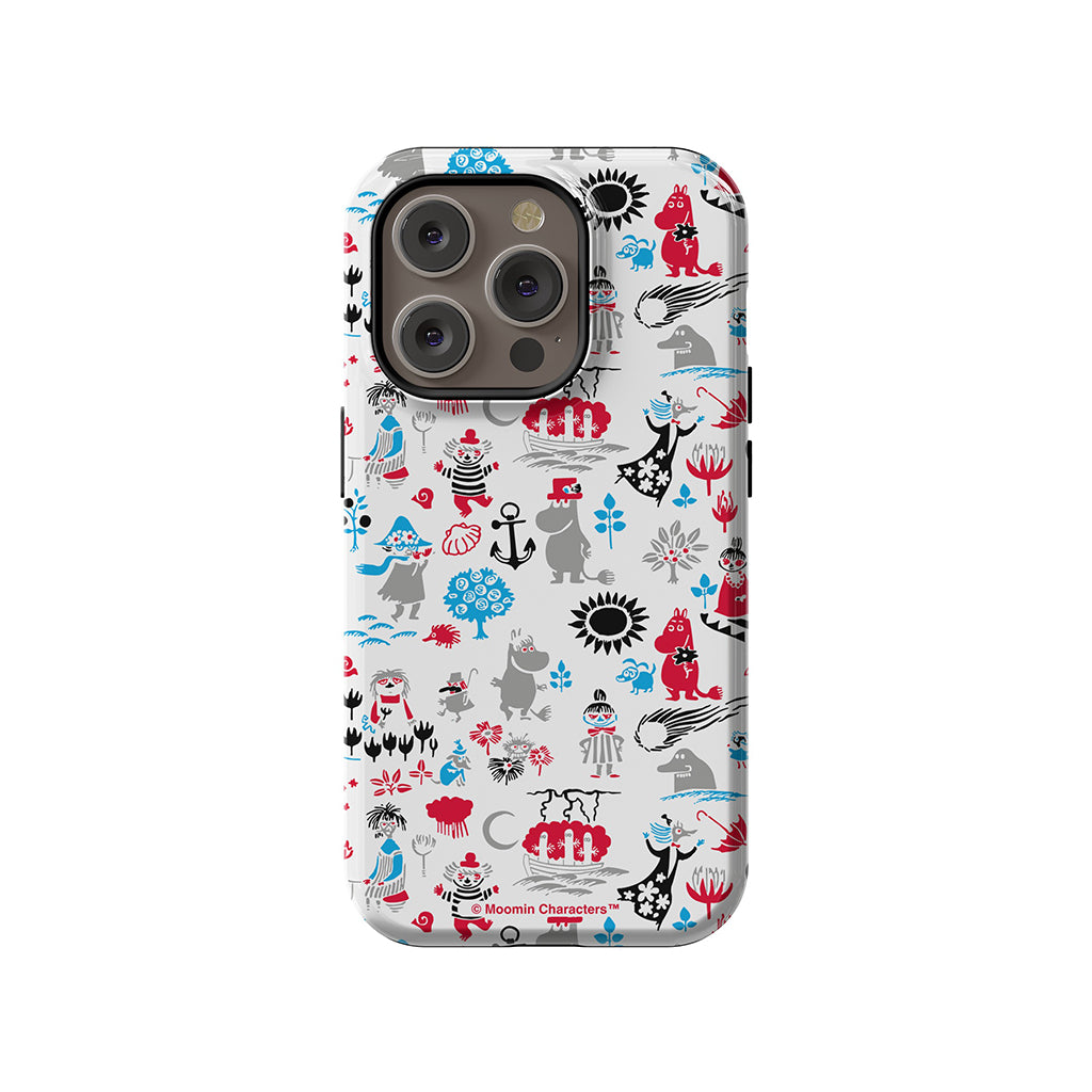 Moomins By The Sea Red And Blue Apple iPhone Tough Case