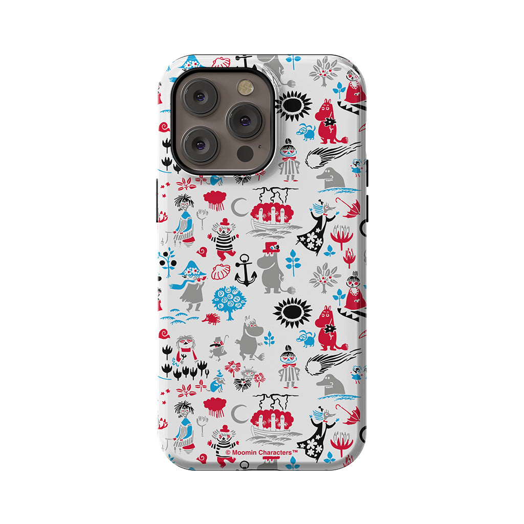 Moomins By The Sea Red And Blue Apple iPhone Tough Case