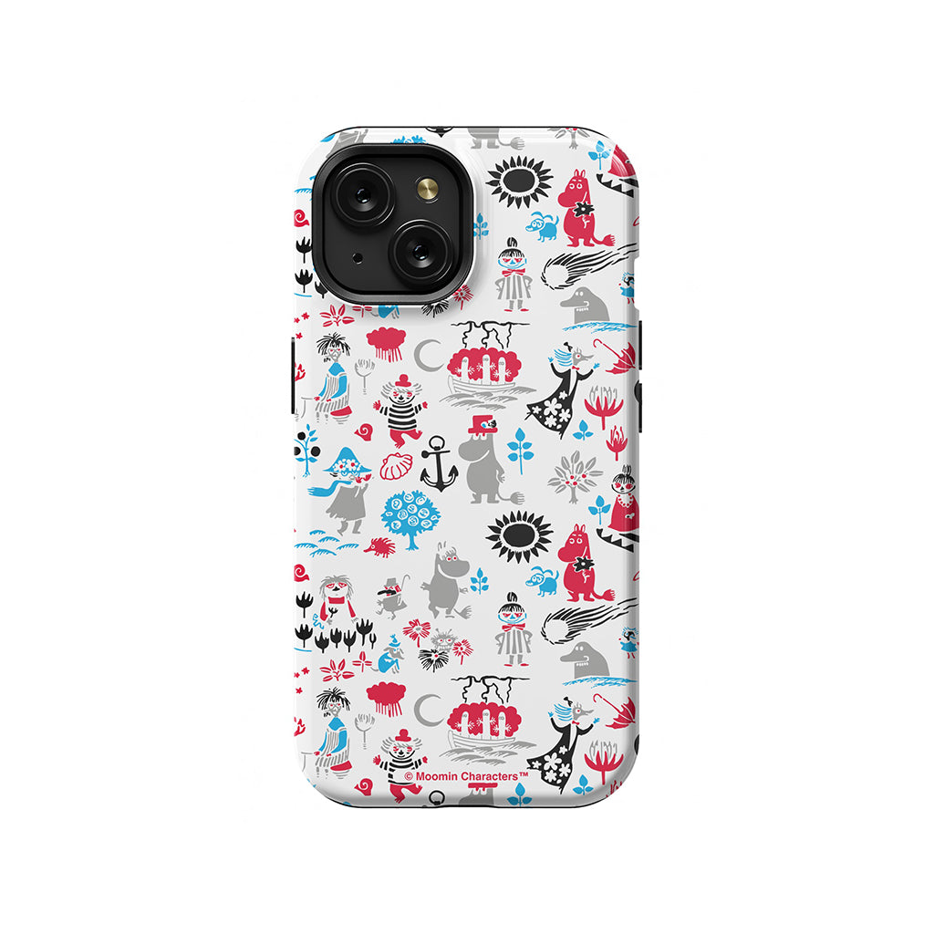 Moomins By The Sea Red And Blue Apple iPhone Tough Case