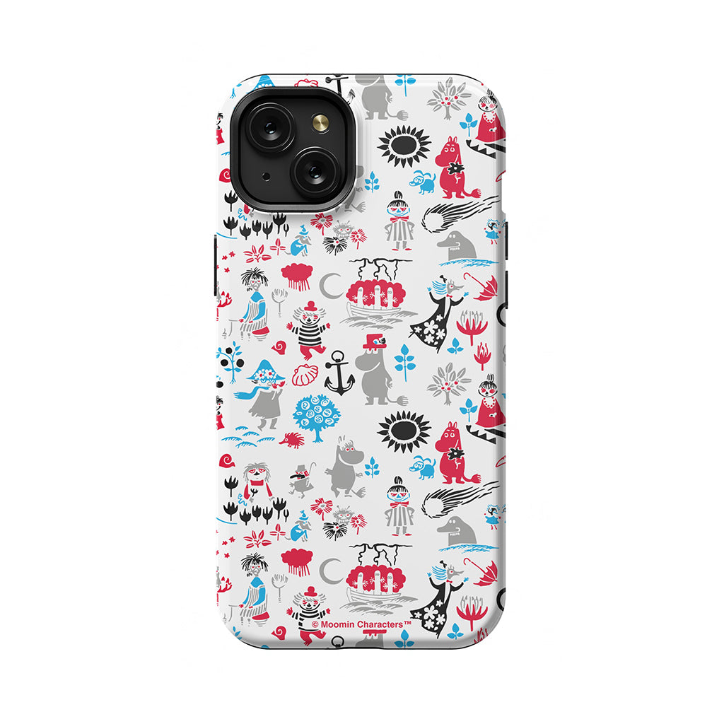 Moomins By The Sea Red And Blue Apple iPhone Tough Case