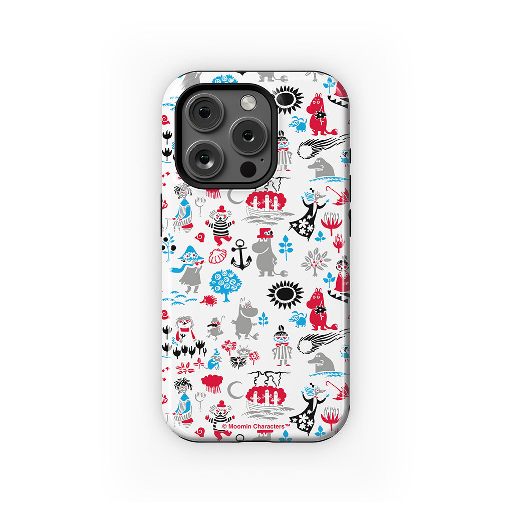 Moomins By The Sea Red And Blue Apple iPhone Tough Case