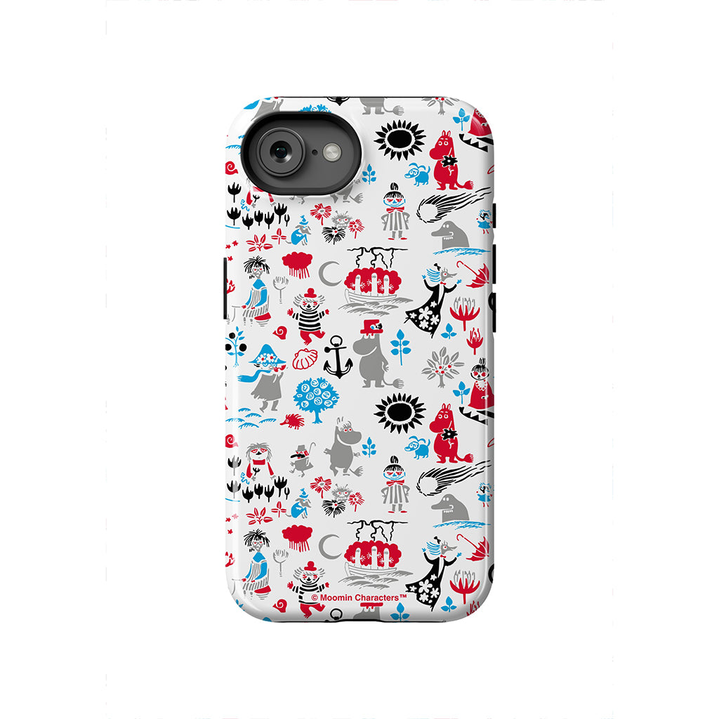 Moomins By The Sea Red And Blue Apple iPhone Tough Case