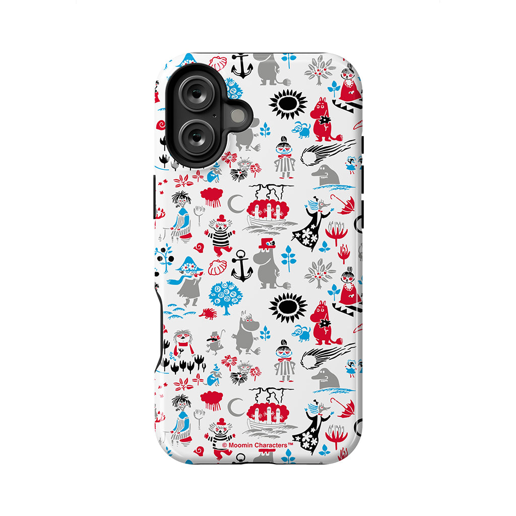Moomins By The Sea Red And Blue Apple iPhone Tough Case
