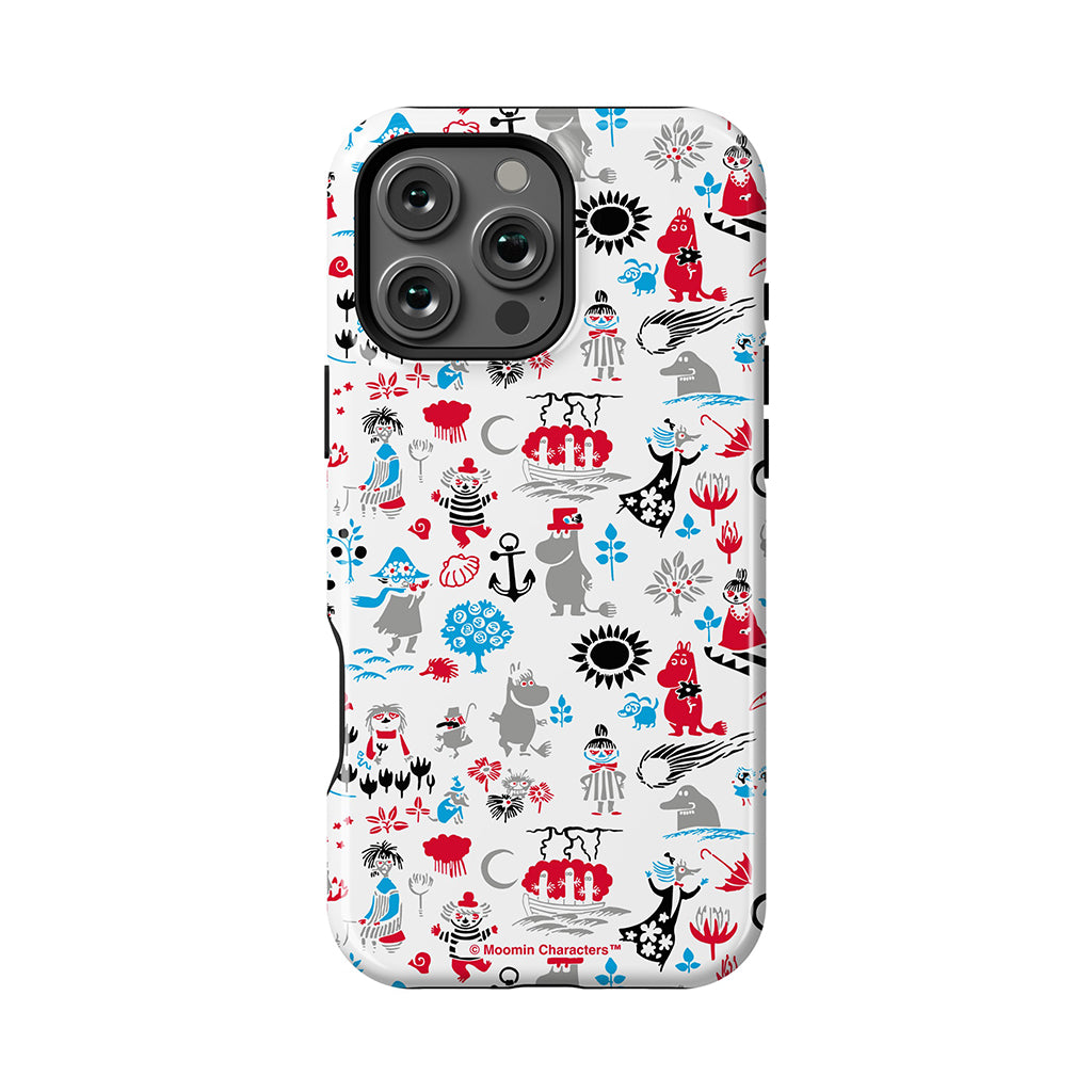 Moomins By The Sea Red And Blue Apple iPhone Tough Case