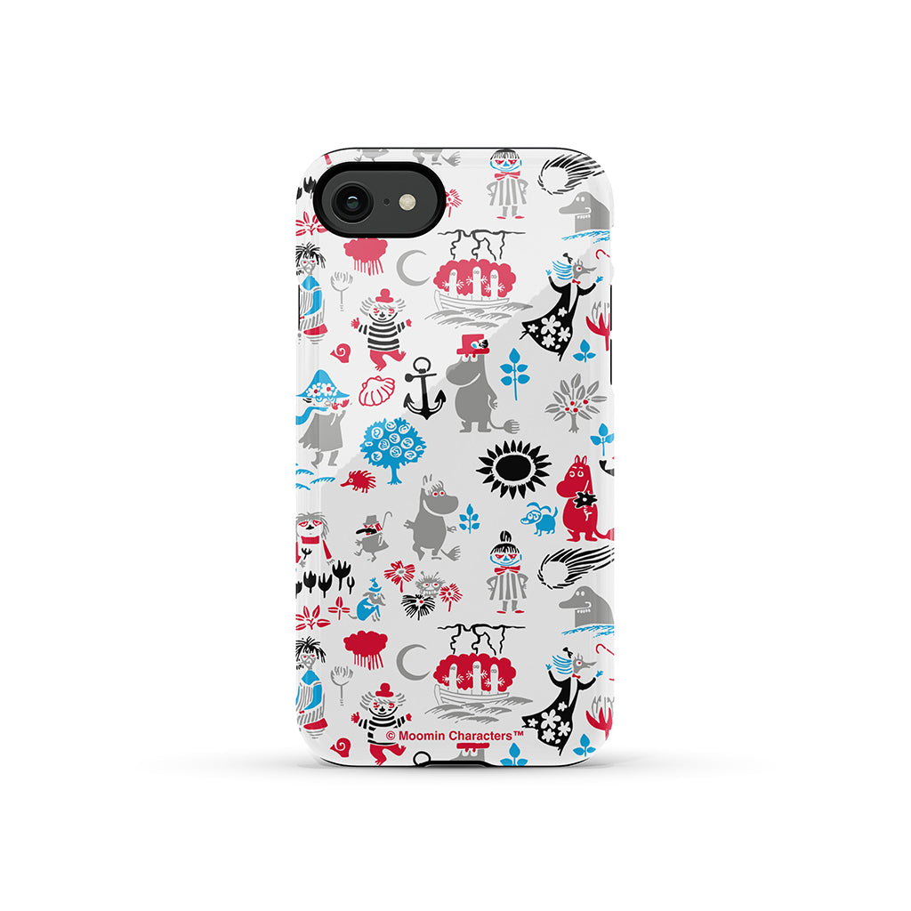 Moomins By The Sea Red And Blue Apple iPhone Tough Case