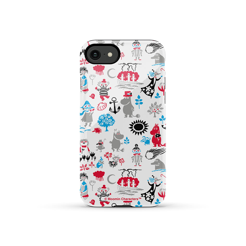 Moomins By The Sea Red And Blue Apple iPhone Tough Case