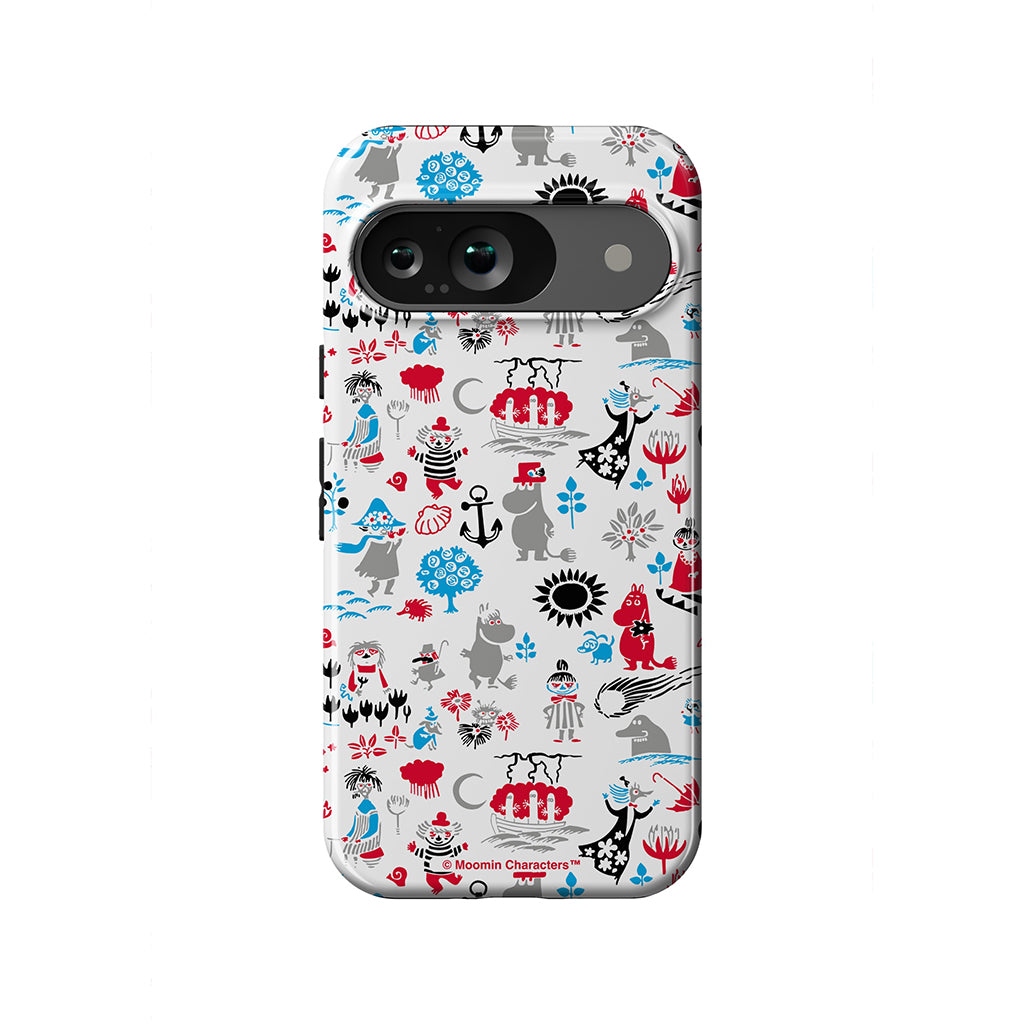 Moomins By The Sea Red And Blue Google Pixel Tough Case - Casestry | Moomin Shop US