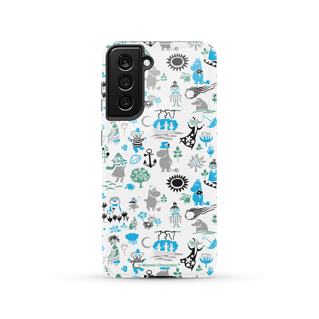 Moomins By The Sea Blue And Green Galaxy Tough Case