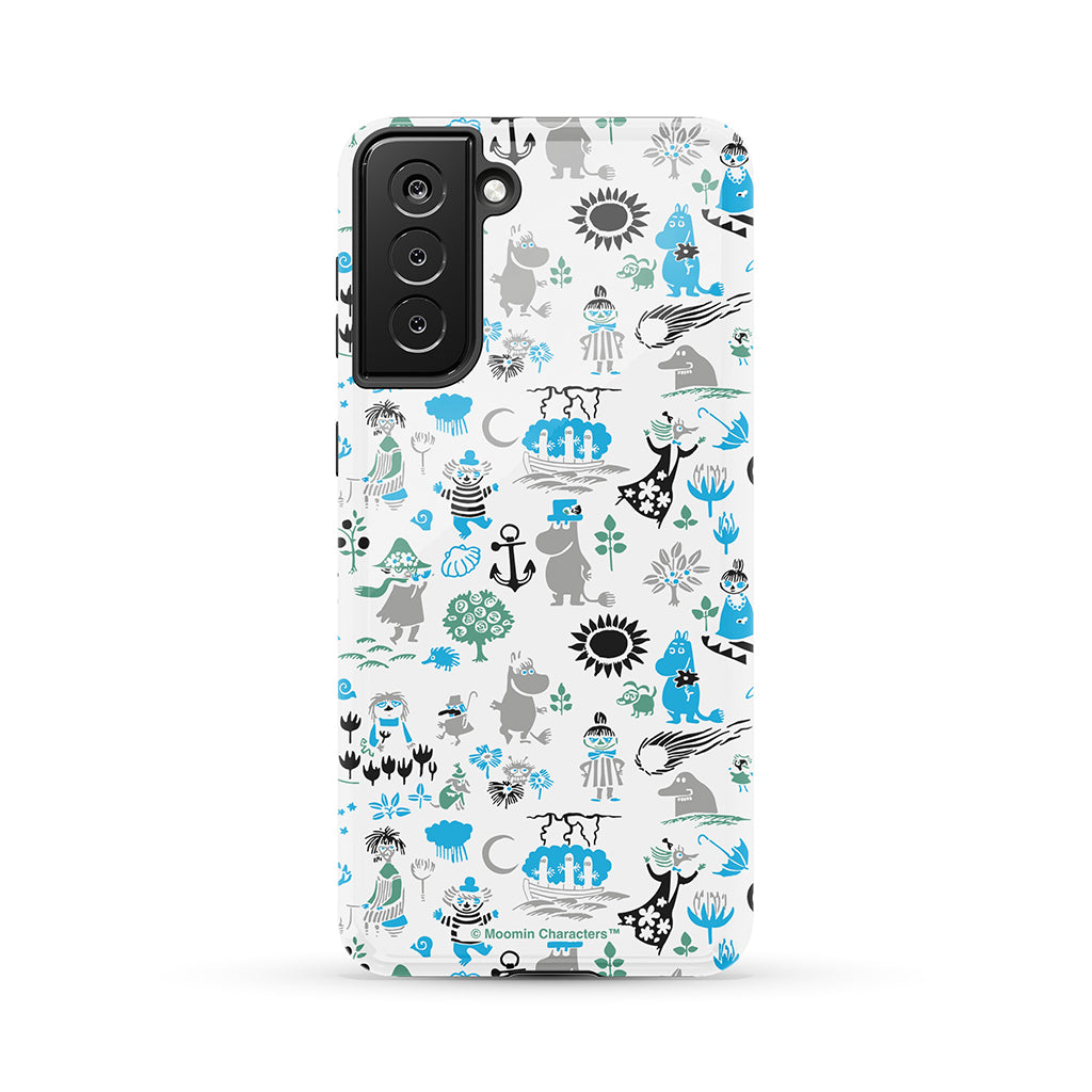 Moomins By The Sea Blue And Green Galaxy Tough Case