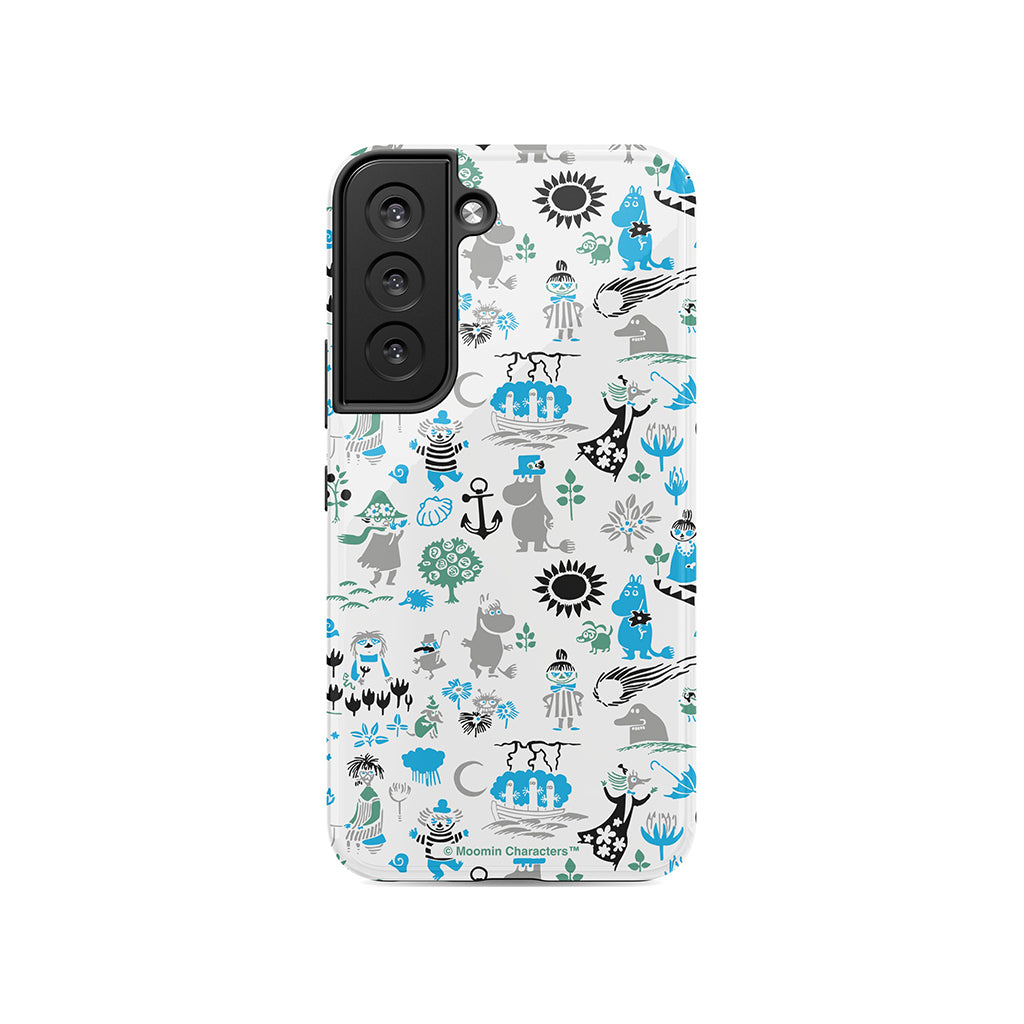 Moomins By The Sea Blue And Green Galaxy Tough Case