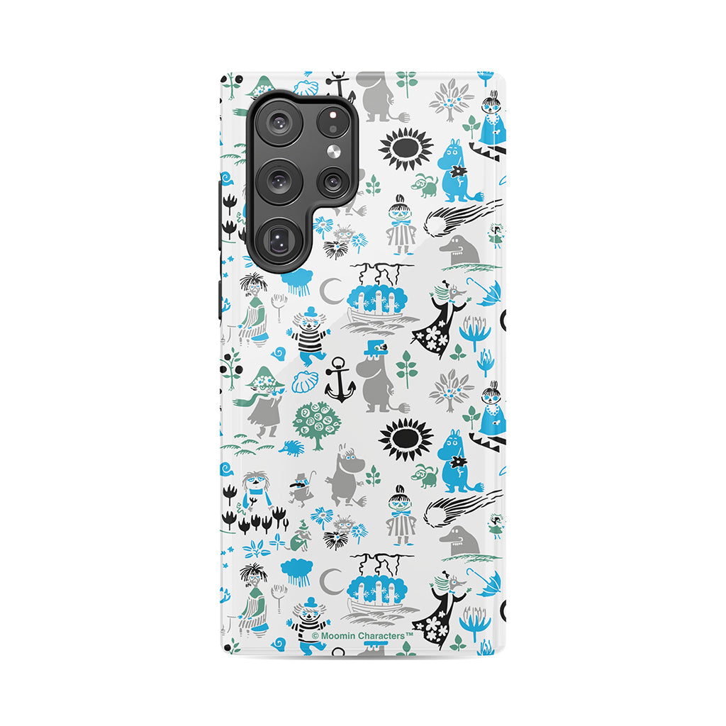 Moomins By The Sea Blue And Green Galaxy Tough Case