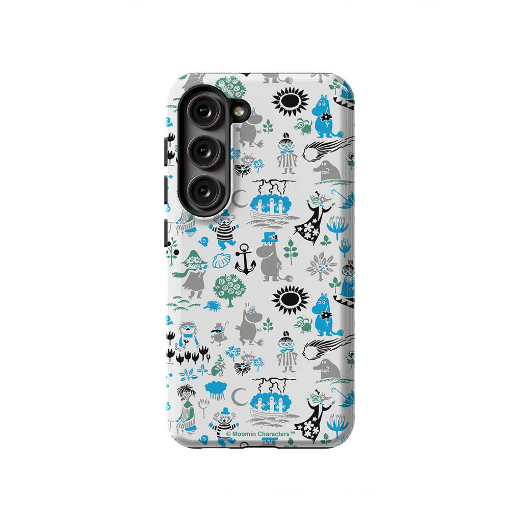 Moomins By The Sea Blue And Green Galaxy Tough Case