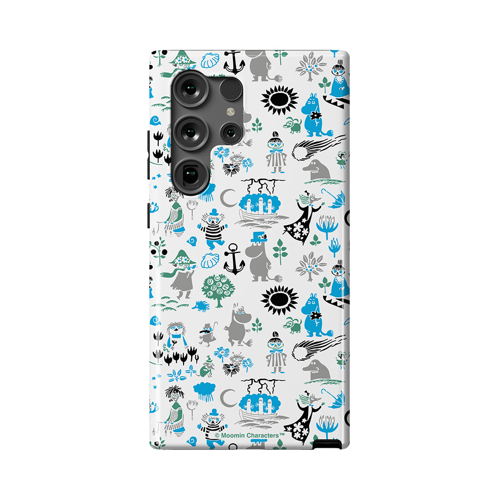 Moomins By The Sea Blue And Green Galaxy Tough Case